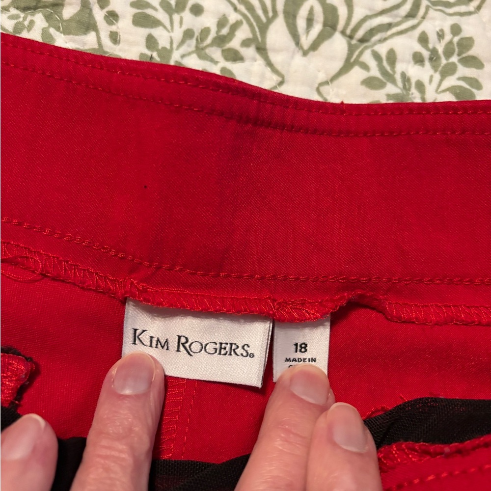 Kim Rogers Red Straight Leg Pants - Picture 2 of 2